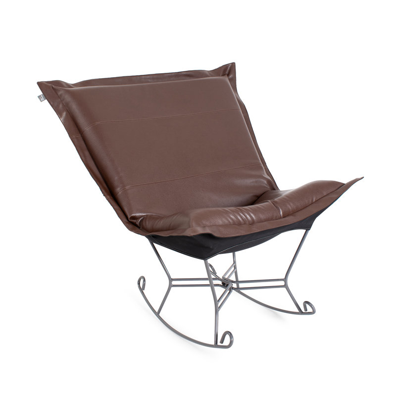 Azaria Metal Rocking Chair, Pecan