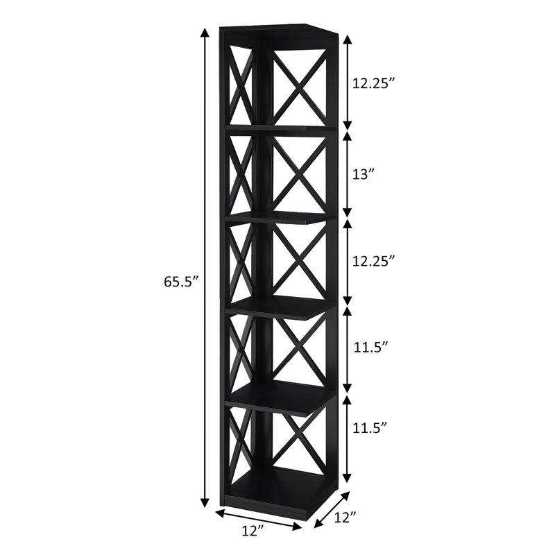 Bibliothèque de coin H 63,75 "x l 12" Darek, Noir