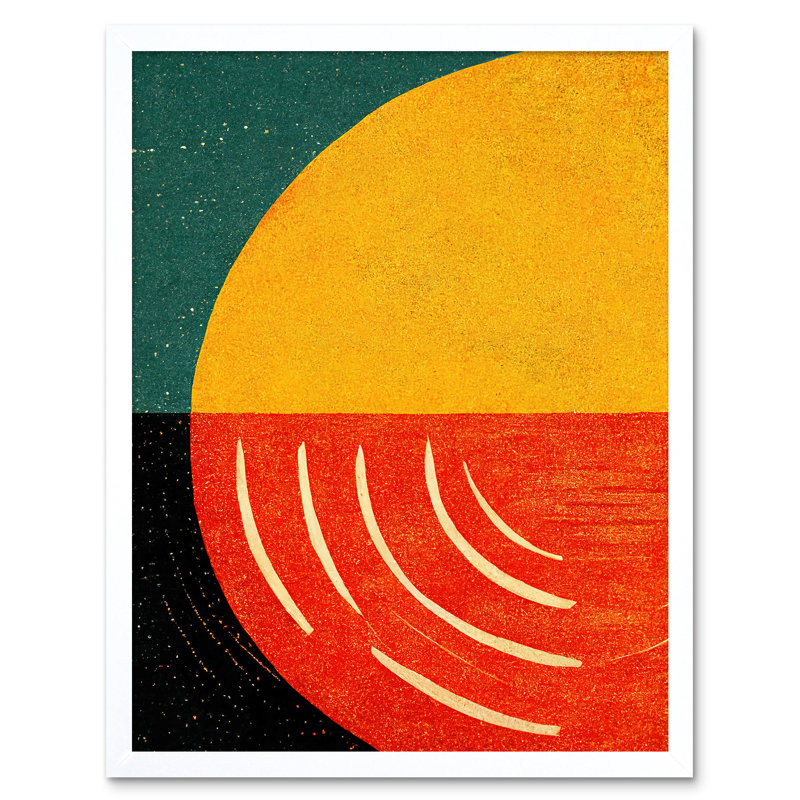 Simple Bold Abstract Modern Painting - Print, 43cm H x 33cm W, White Framed Paper