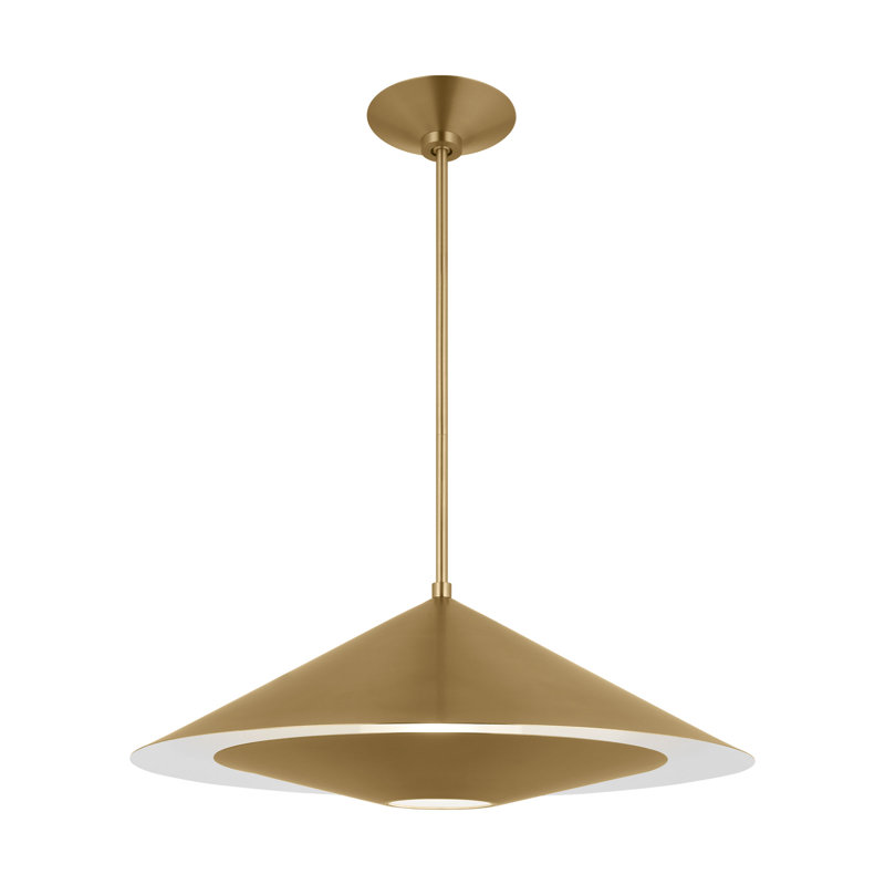 Kelly Wearstler Echo 1 Light Dining Room Pendant With Sandblast Inside Clear Outside Shade, 63.25" H x 24" W x 24" D