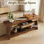 Table d'entrée en rotin 70,9 po avec tiroir, console étroite et longue pour le salon, couloir, canapé derrière, brun rustique-1137441058