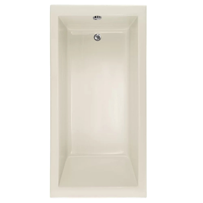 Lacey 60'' L Soaking Bathtub, Polished Chrome, Biscuit