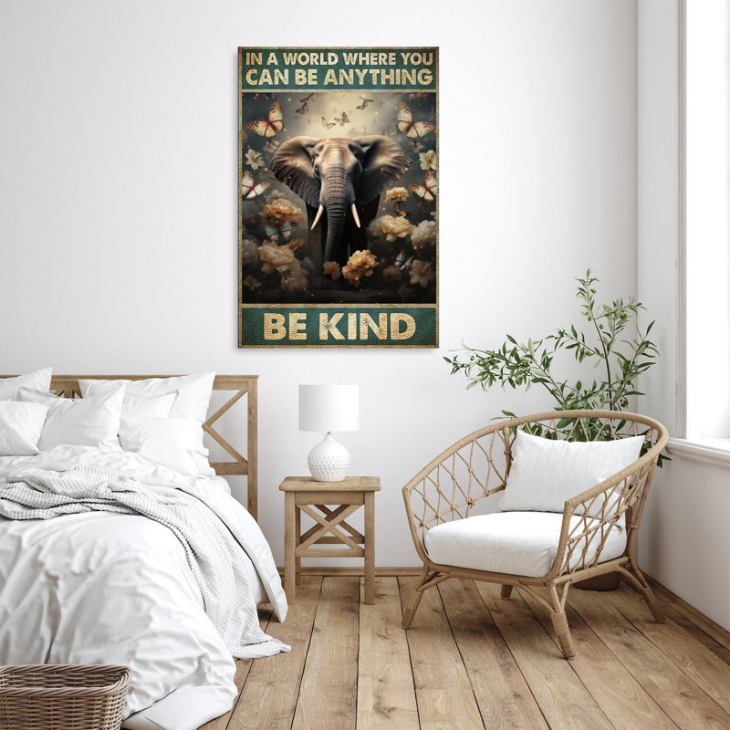 Maruta Elephant Be Kind 1, H 14 po x l 11 po x P 1,25 po