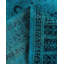 Tapis bleu / noir / vert surdimensionné nouvel âge 6 pi 1 po x 9 pi 2 po Overdyed