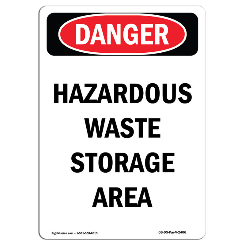 Panneau de danger pour les déchets dangereux, H 18 po x l 12 po x P 0,1 po