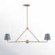 Kinston 2 Light Metal Dimmable Linear Chandelier