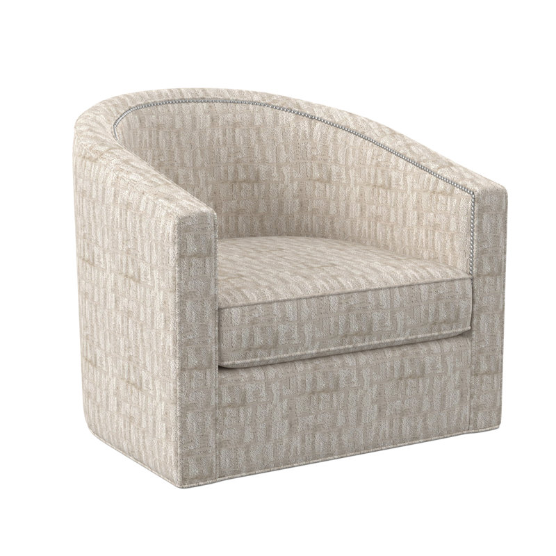 Fauteuil demi-tonneau de 34 po Ambre, Petit étain, Ciel Kinsley