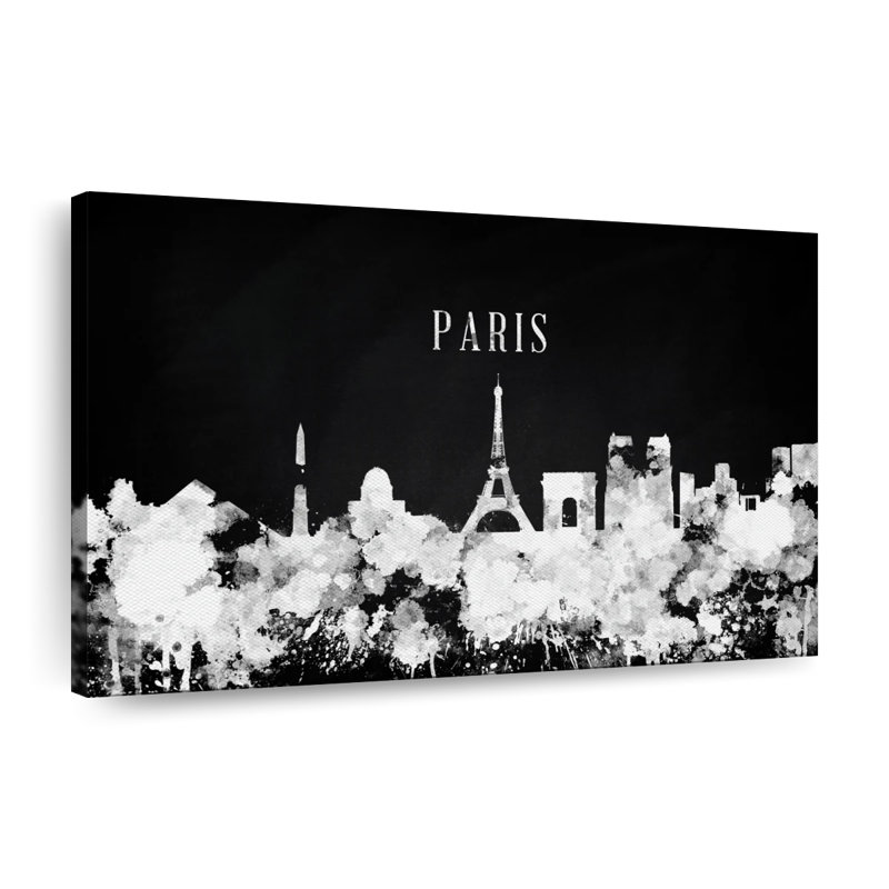 «Paris Skyline BW», reproduction sur toile, L 34 po x H 51 po