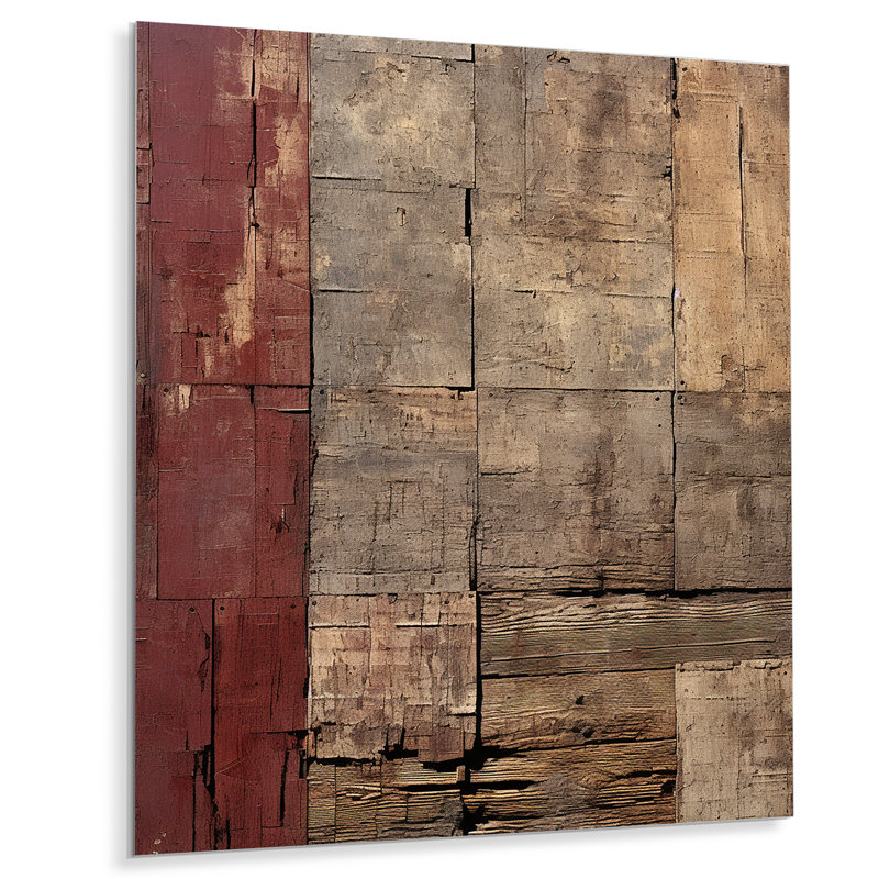 «Boundless Realms Infinite Dimensions - Collages abstraits», art mural en métal, H 20 po x l 12 po x P 1 po