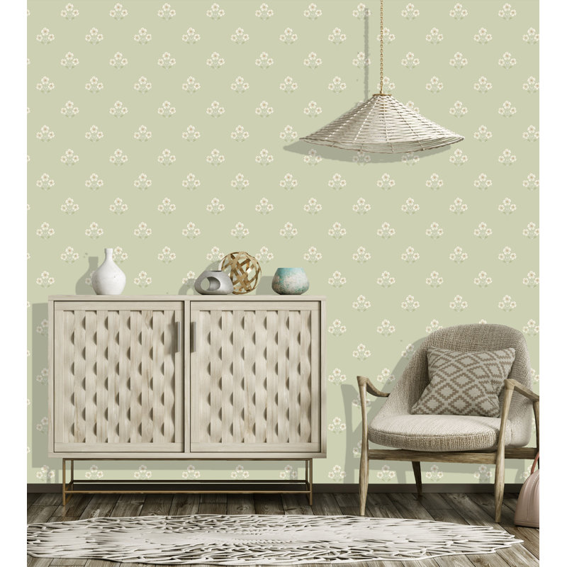 Papier peint texturé non tissé Plaster Timeless Bloom Pi., Vert
