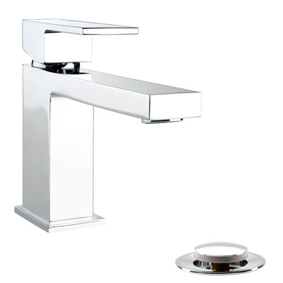 Quadrato Single-handle Bathroom Faucet with Drain Assembly