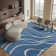 Ashal Abstract Shag Light Blue/Cream Area Rug