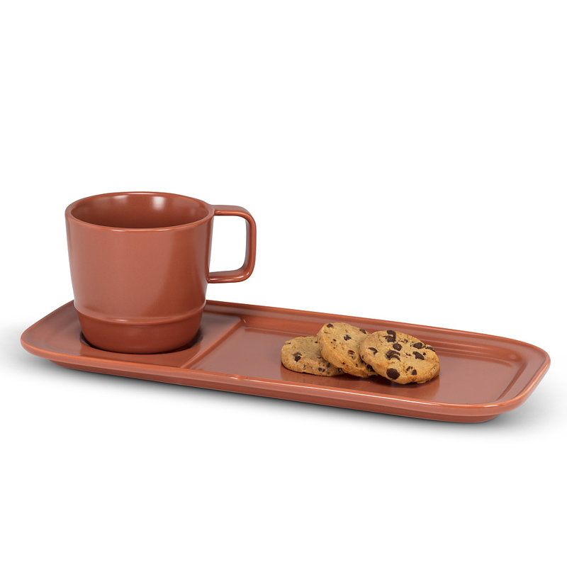 Alamar Piece Porcelain China Dinnerware Set, Terracotta