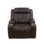 Fauteuil inclinable électrique en similicuir brun foncé