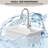 30" x 22" Soild Surface Laundry Sink Countertop With Integrated Deep Basin Utility Sink for Laundry Room Garage