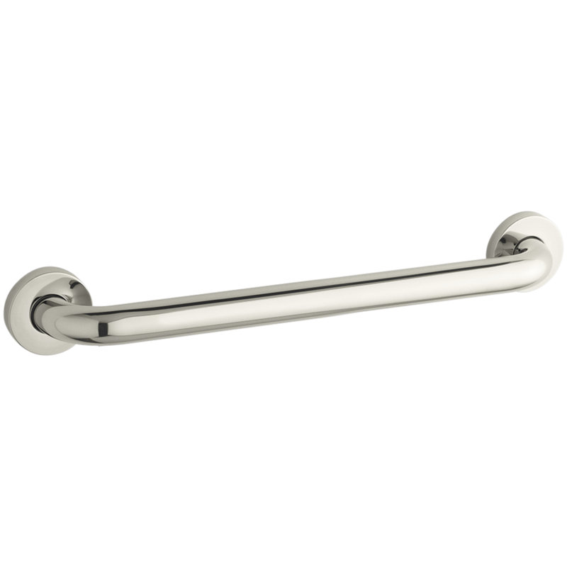 Barre d'appui contemporaine, Laiton brossé moderne éclatant, L 24 po