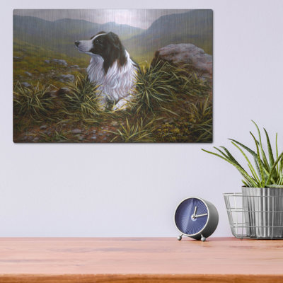 Union Rustic 'Thoughtful Border Collie' by John Silver, Metal Wall Art
