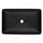 Matte Shell  Glass Rectangular Vessel Bathroom Sink In Black With  Faucet And Pop-Up Drain In Matte Black