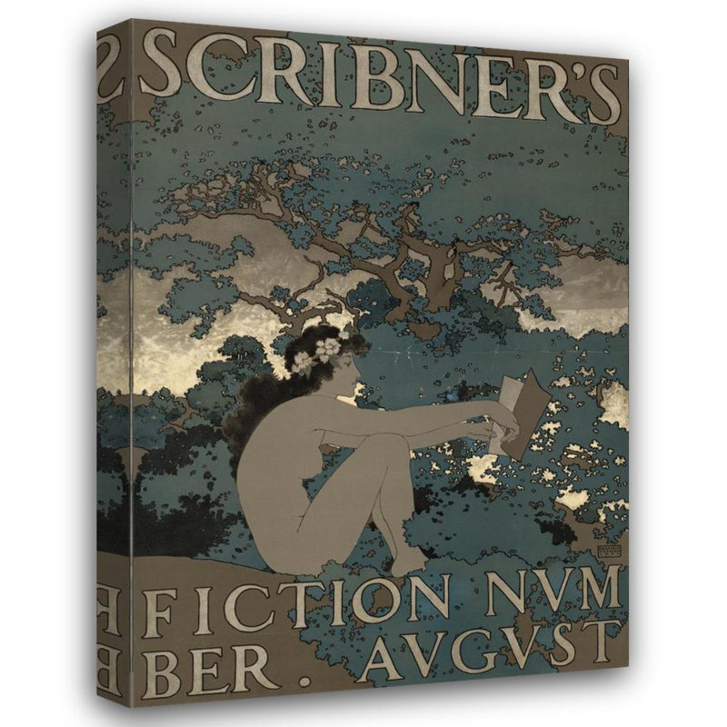 «Scribner's Fiction Number. August» par Maxfield Parrish - Art mural sur toile tendue avec châssis, H 24 po x l 17 po