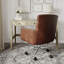 Martha Stewart Zaya Upholstered Swivel Office Chair With Padded Arms
