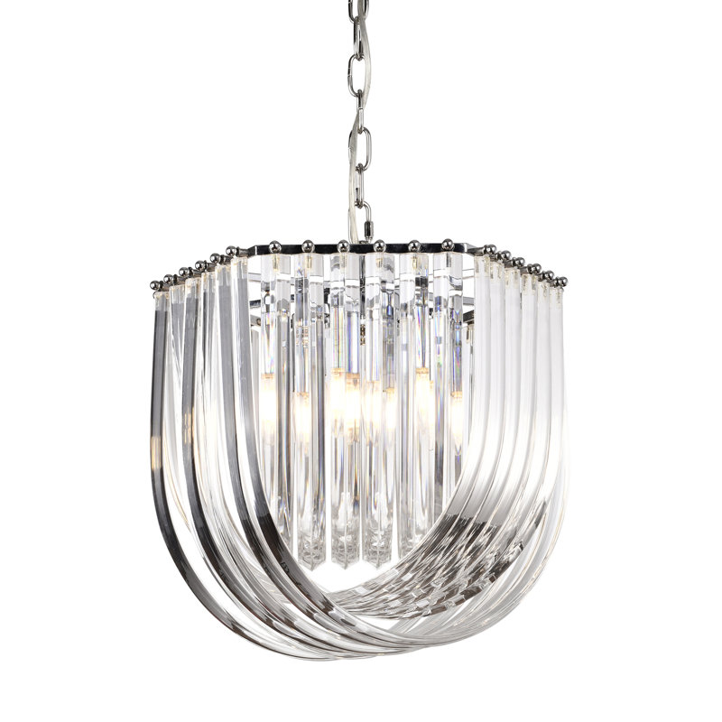 Hinkle pour le salon et la salle à manger, 5 lumières, Nickel clair poli