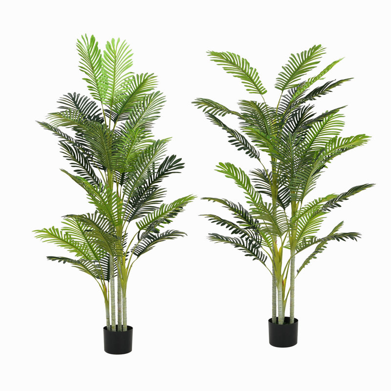 Palmier artificiel 78,5 "avec pot, ensemble de 2