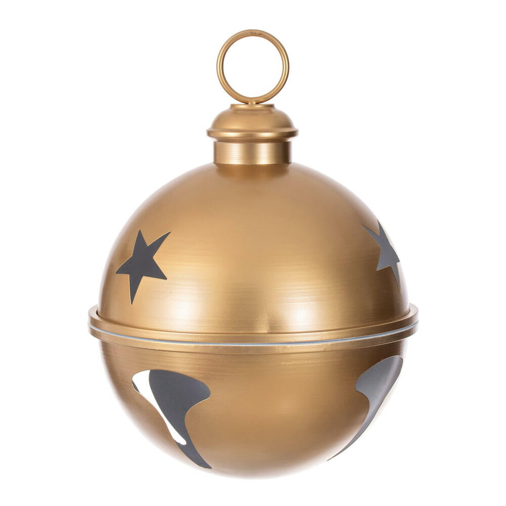 Bell Ornament., Gold, 14" H x 14" W x 14" D