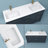 60" Solid Surface Double Bathroom Vanity Top In White With Sink