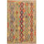 Tapis rose / vert clair en laine Kilim fait à la main One-of-a-Kind Sinclair