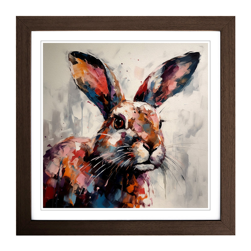 Rabbit Palette Knife No.3 - Framed Print, Walnut