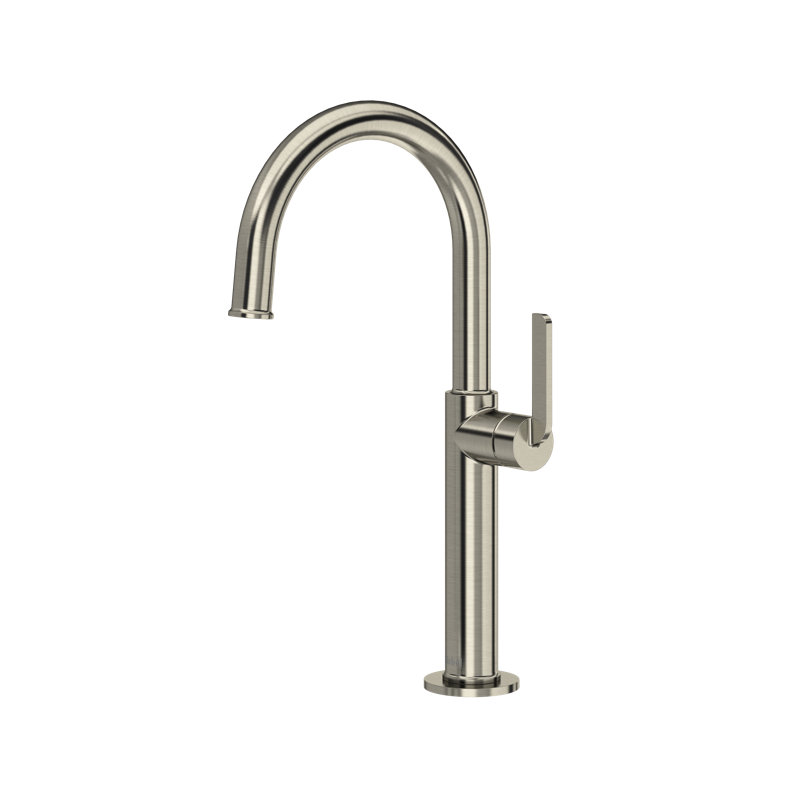 Robinet de lavabo haut à poignée simple Authentica, Nickel brossé