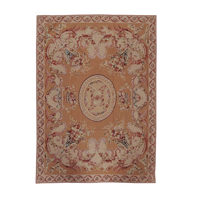 Tapis crème / beige de haute qualité noué à la main