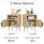 Table de chevet en rotin, table d'appoint avec tablette ouverte