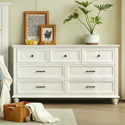 White Solid Wood Accent Cabinet