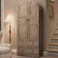 Armoire garde-manger arquée de 71 po de hauteur, tablette arquée en bois avec portes et tiroirs-552594946