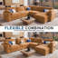 Canapé modulaire en coin 6 pièces 6 pièces, canapé modulaire 5 places avec 1 repose-pieds et 2 tables d'appoint avec rangement-294912428