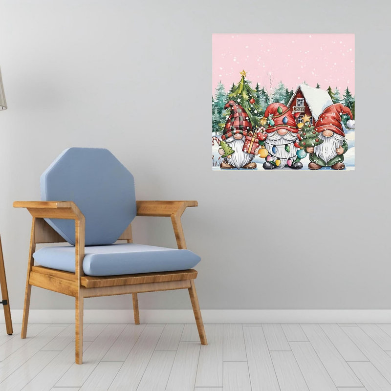 Art mural en toile rose sans cadre 16 po x 16 po, Rose