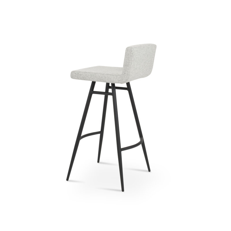 Tabouret de bar et de comptoir Dallas Galata, Tabouret de bar (siège d'une hauteur de 31 po), Noir, Laine argentée