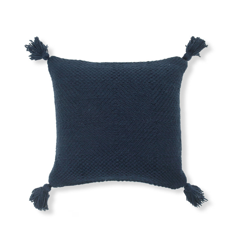 Sierra Indoor/Outdoor Pillow Cover & Insert, Square, Navy, 18" x 18"