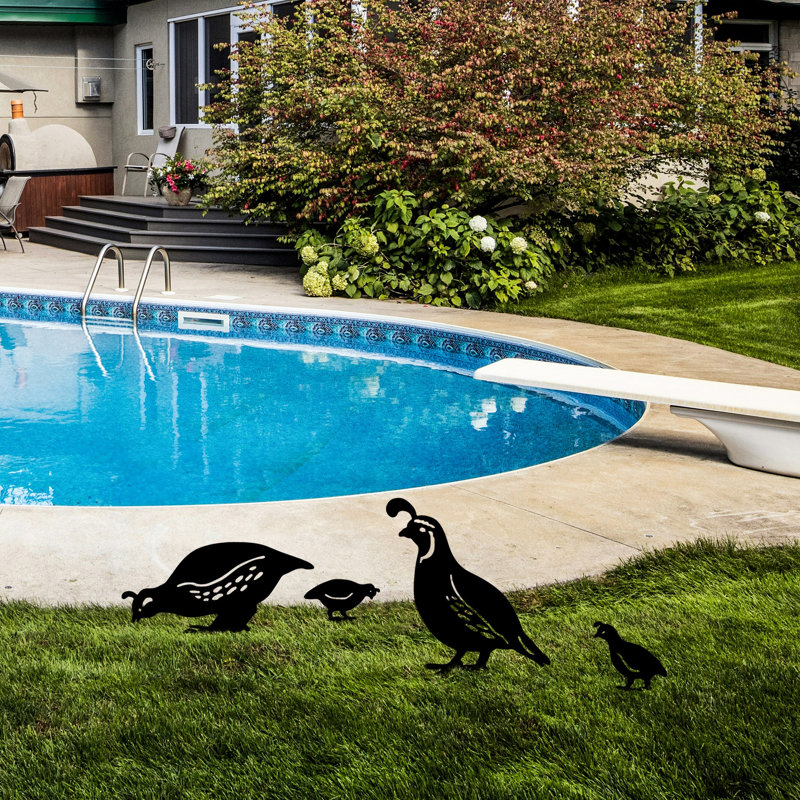 Elegant Decorative Garden Object Set (4 Pieces), Black Metal, Large: 15.7 x 14.2 inches, Medium: 7.9 x 8.7 inches, Small: 5.9 x 6.7 inches | Durable 100% Metal Construction (Thickness: 0.06 inches) | No Assembly Required, Perfect for Outdoor Spaces