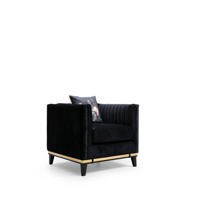 Fauteuil capitonné en polyester 33,46 po Cavitt