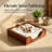 Rustic Wood Napkin Holder with Rose Gold Floral Arm – Elegant Christmas Table Decor & Holiday Gift