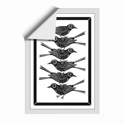 Five Birds Ascending Vintage - Framed Print