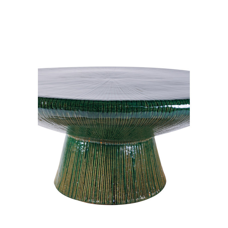 Ceramic Furniture Outdoor Round Coffee Table, Green