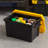 Iris 20 Qt./5 Gal. Heavy-duty Stackable Storage Tote in Black with Yellow Lid