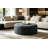 48.43" MEGA SIZE Oval Upholstered Ottoman, Large Cotton Linen Footrest Stool with Tufted Top, Slate Blue – Cool Calming Tone That Adds Depth and Sophistication to Modern Interiors-239990735