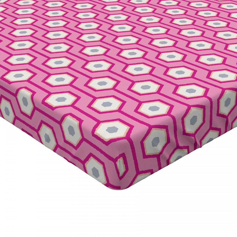 Microfiber Geometric Fitted Sheet, Twin Fitted Sheet