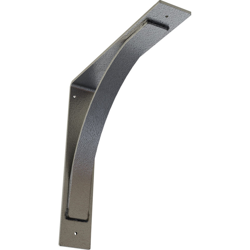 Support en acier martelé l 3 po x P 12 po x H 12 po, Argent martelé, H 12 po x l 3 po x P 12 po