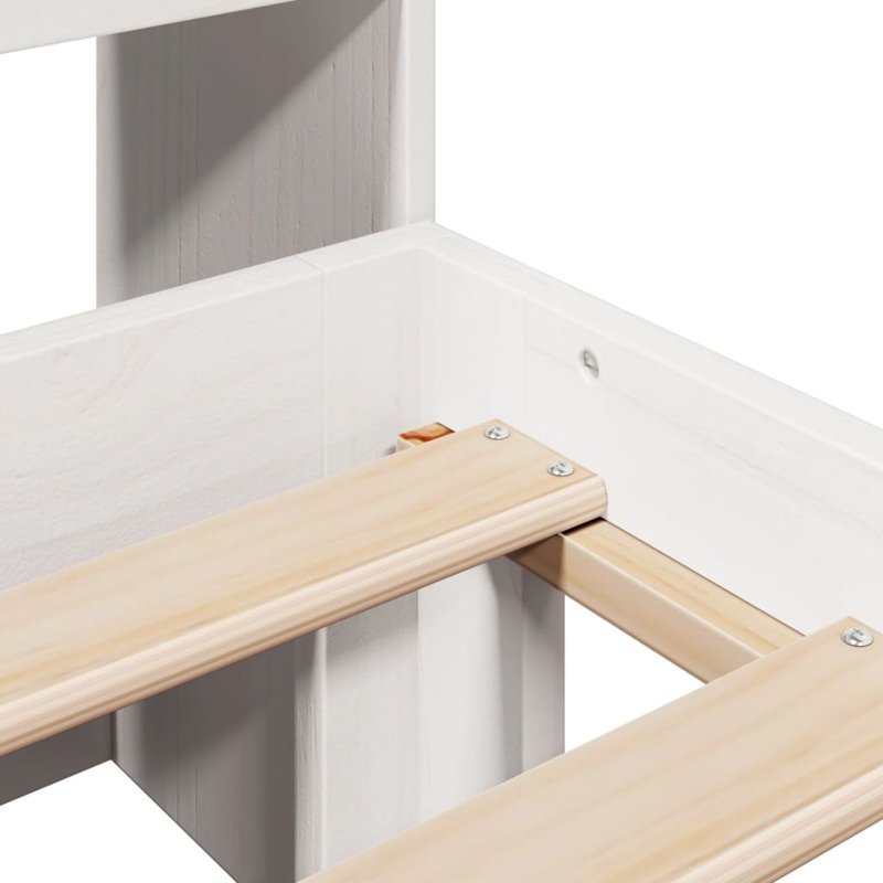 Daryanani Solid Wood Bed, 140 x 200 cm, White