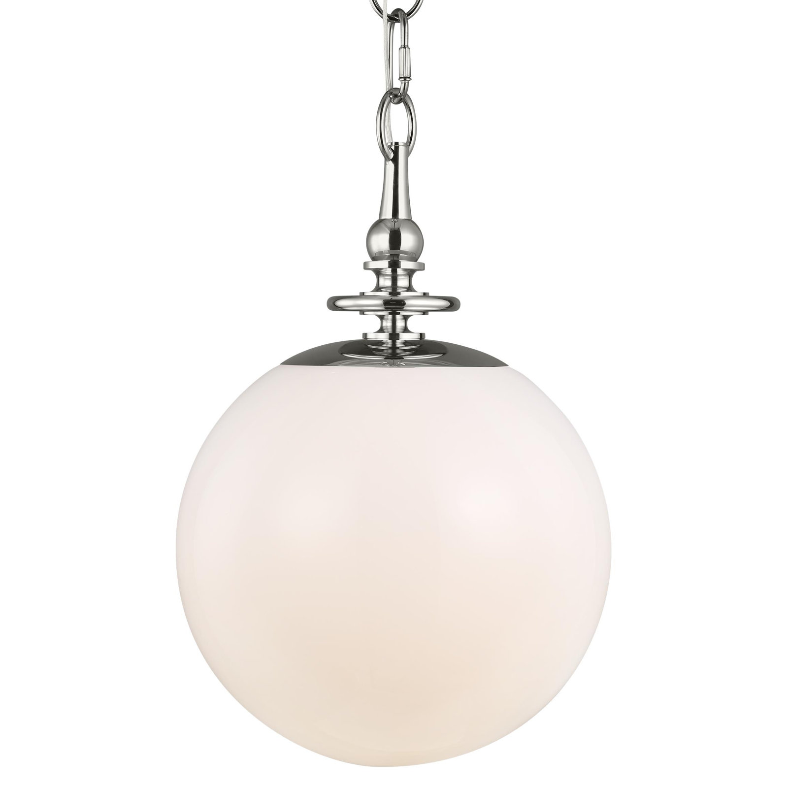Renatet Single Globe Pendant by Thomas O'Brien, Aged Iron, 17.375" H x 11" W x 11" D